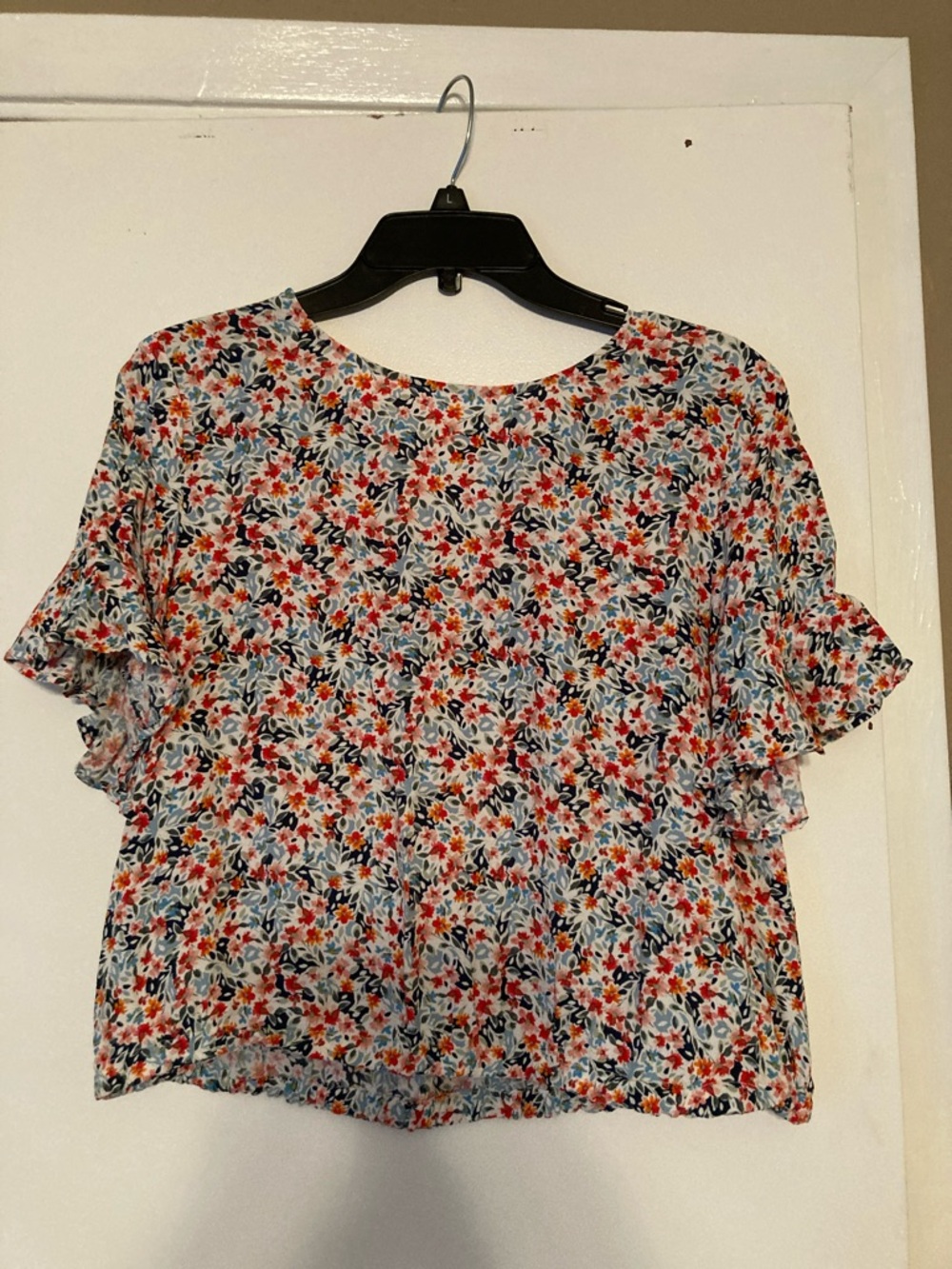 Floral Ruffle Sleeve Women's Top - Multi